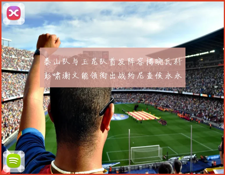 泰山队与玉昆队首发阵容揭晓瓦科彭啸谢文能领衔出战约尼查侯永永参赛