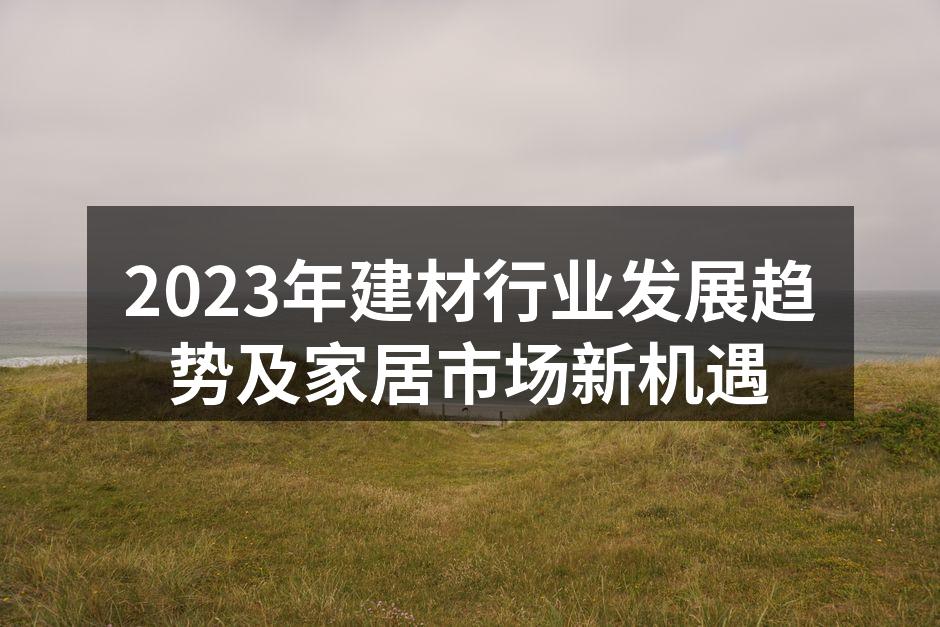 2023年建材行业发展趋势及家居市场新机遇
